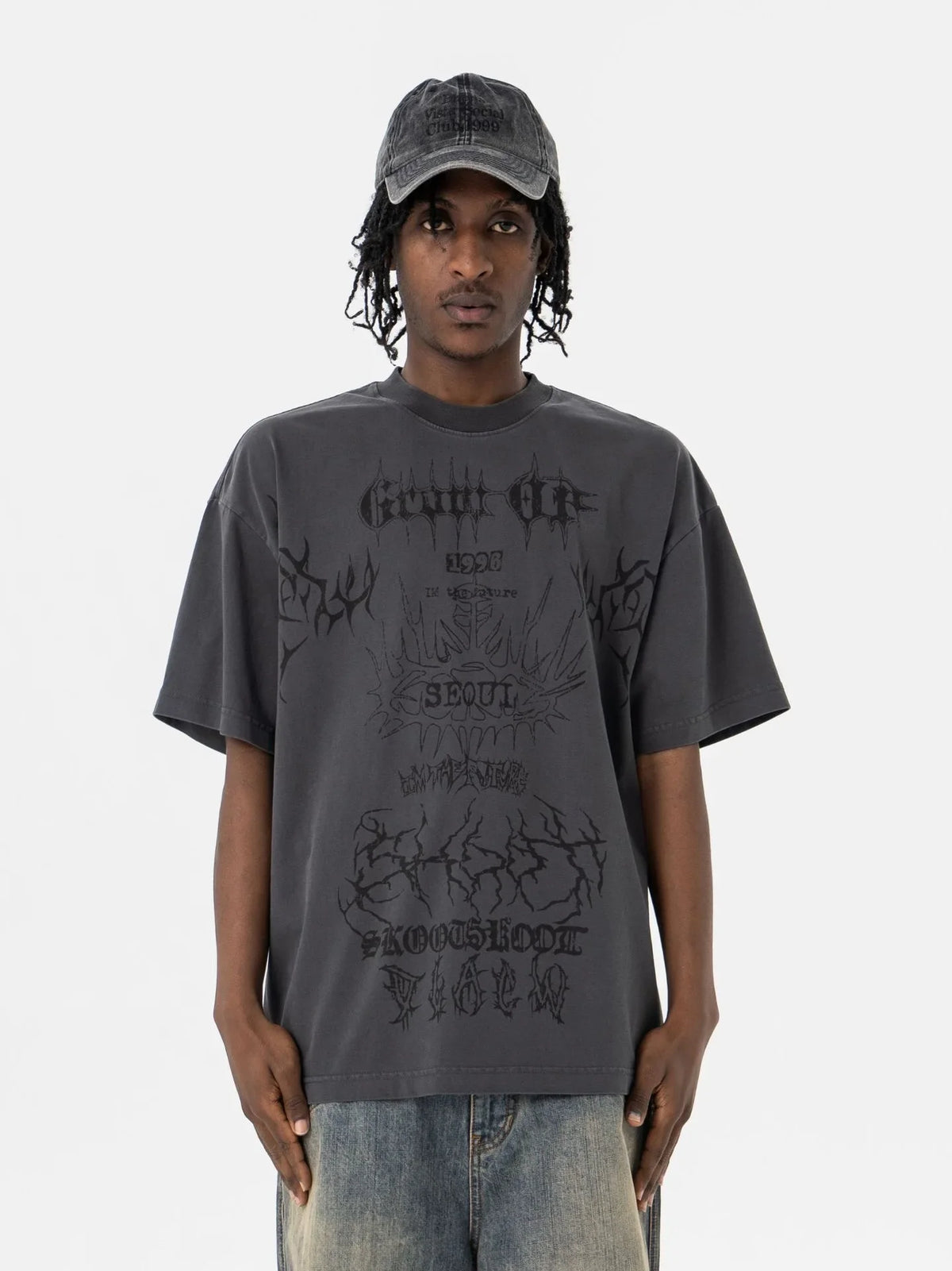 VILZSTUDIOS Letter Print Loose T-Shirt
