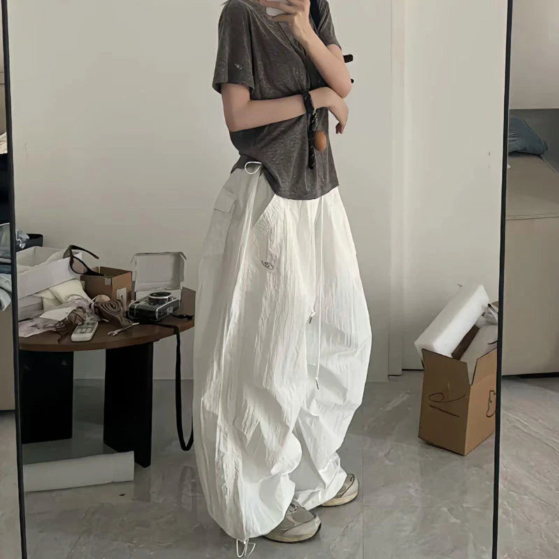 VILZSTUDIOS White Wide Leg Oversized Sweatpants