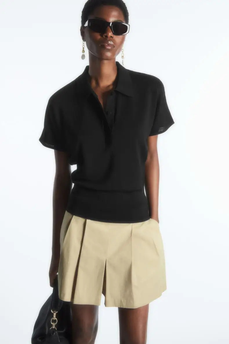VILZSTUDIOS Basic Knitted Polo T-Shirt