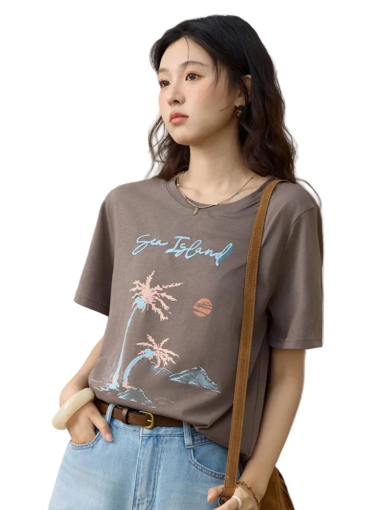 VILZSTUDIOS Loose Fit Summer Print T-Shirt
