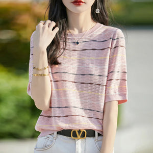 VILZSTUDIOS Striped Casual T-Shirt