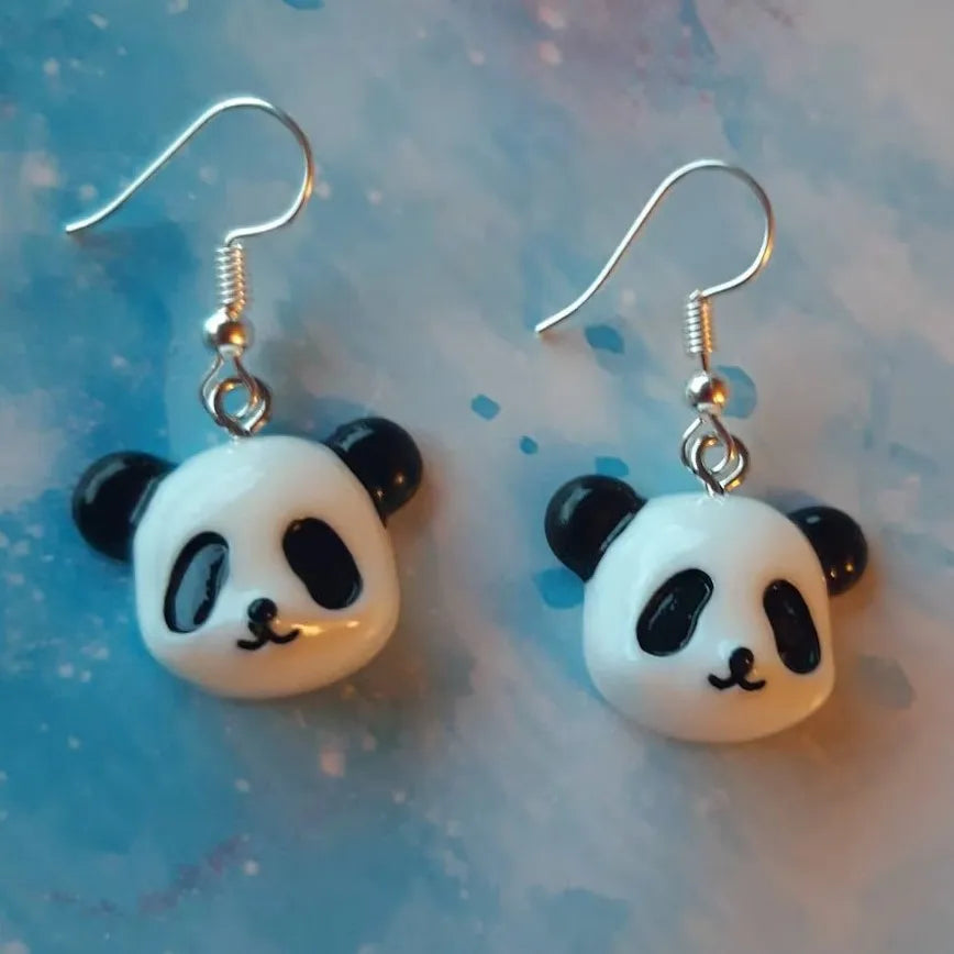 VILZSTUDIOS Adorable Panda Head Cute Resin Earring