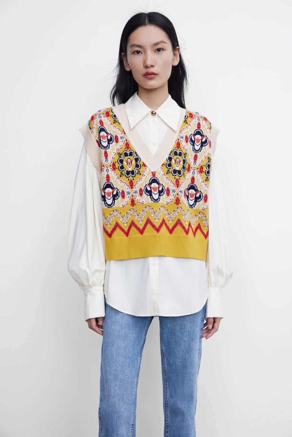VILZSTUDIOS Jacquard Colorful Knitted Vest