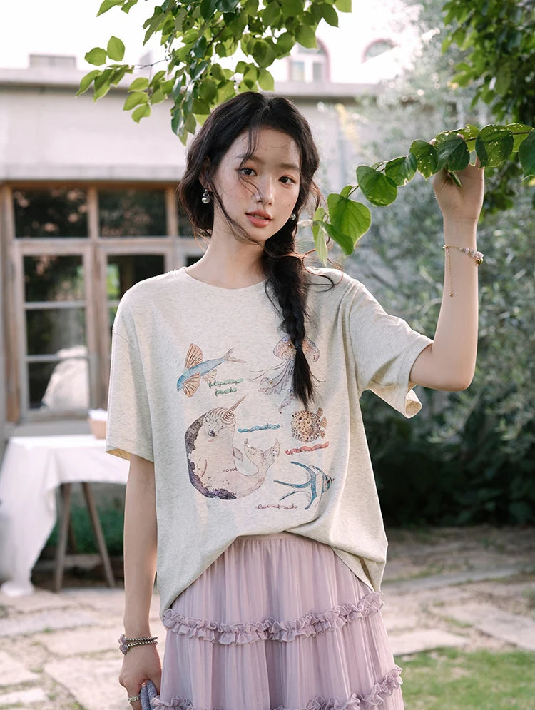 VILZSTUDIOS Stylish Loose Fit Cotton T-Shirt