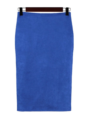 VILZSTUDIOS High Waist Suede Pencil Skirt