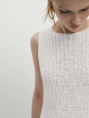 VILZSTUDIOS Knitted Irregular Sleeveless Top