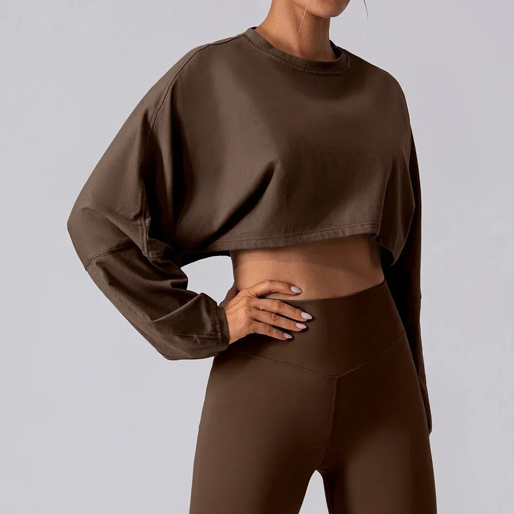 VILZSTUDIOS Breathable Long Sleeve Sports Crop Top