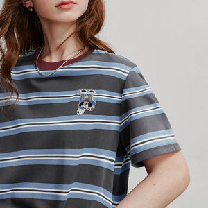 VILZSTUDIOS Striped Summer Cotton Women T-Shirt