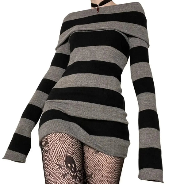 Flattering Striped Bodycon Mini Dress Spring