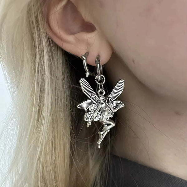 Aesthetic Gothic Vintage Butterfly Drop Earrings