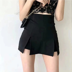 VILZSTUDIOS Black Sexy Split Shorts Skirt Pants