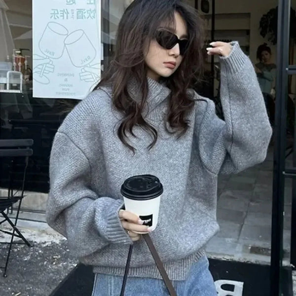 Cozy Korean Knit Pullover Sweater