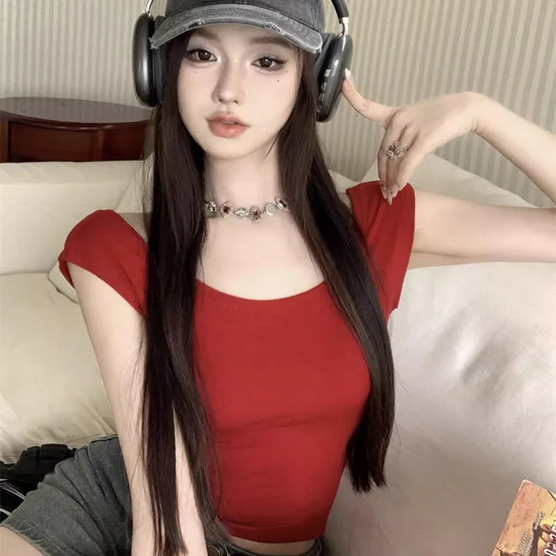 VILZSTUDIOS Stylish Sexy Backless Slim Fit T-Shirt