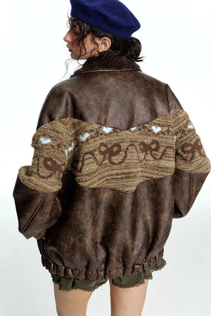 VILZSTUDIOS Retro Maillard Knitted Bow Jacket