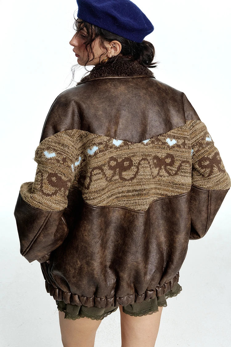 VILZSTUDIOS Retro Maillard Knitted Bow Jacket