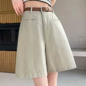 VILZSTUDIOS High Waist Wide Leg Linen Shorts