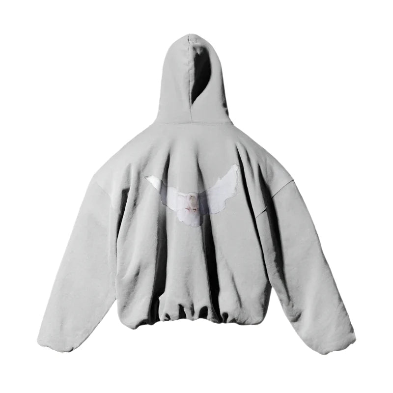 VILZSTUDIOS Oversized Dove Print Hoodie