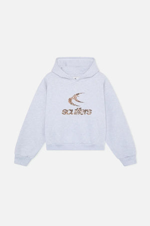 VILZSTUDIOS Leopard Print Retro Letter Print Hoodie