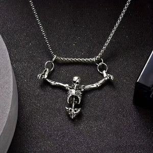 VILZSTUDIOS Exaggerated Retro Halloween Skeletons Pendants Necklaces