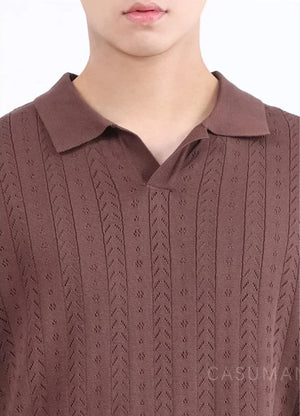 VILZSTUDIOS Luxury Knit Collared Men's T-Shirt