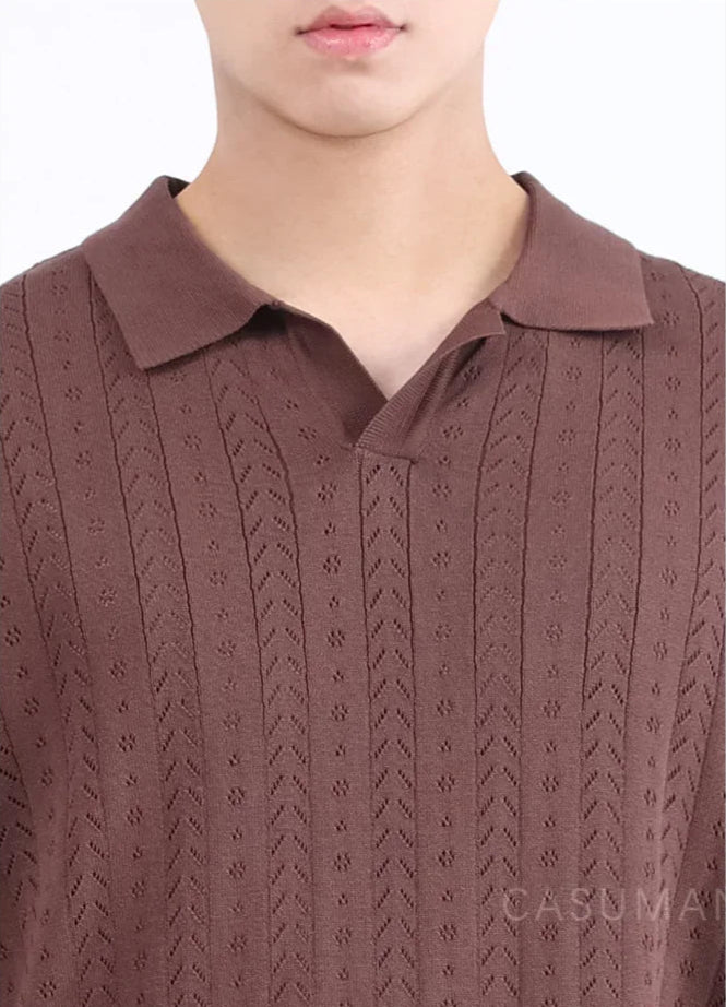 VILZSTUDIOS Luxury Knit Collared Men's T-Shirt