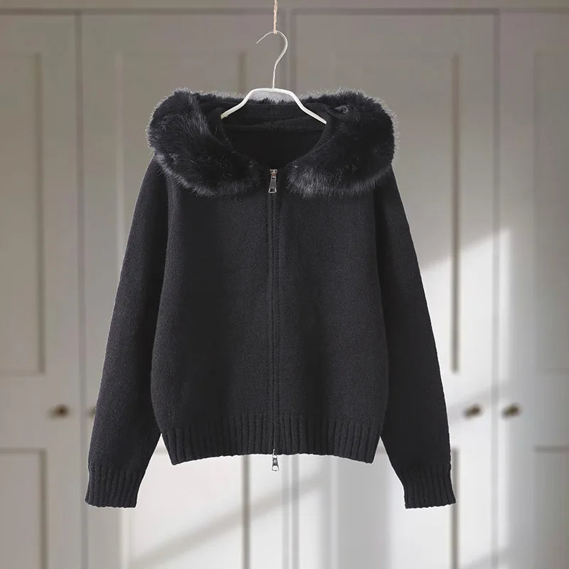VILZSTUDIOS Cozy Fur Collar Jacket