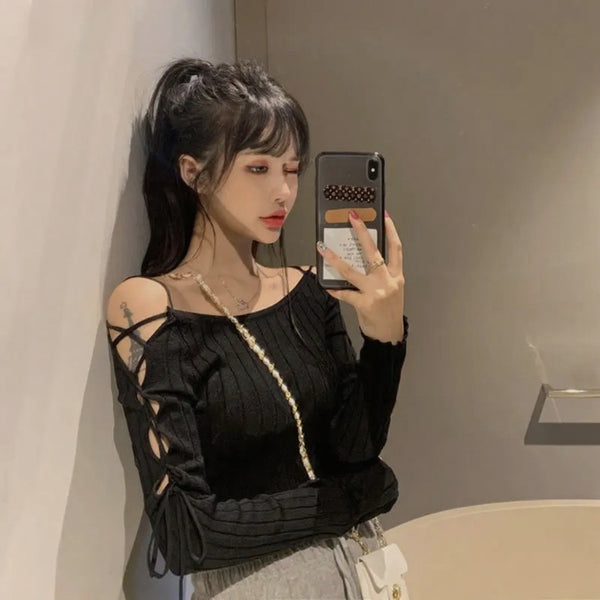 Sexy Off Shoulder Knitted Sweater