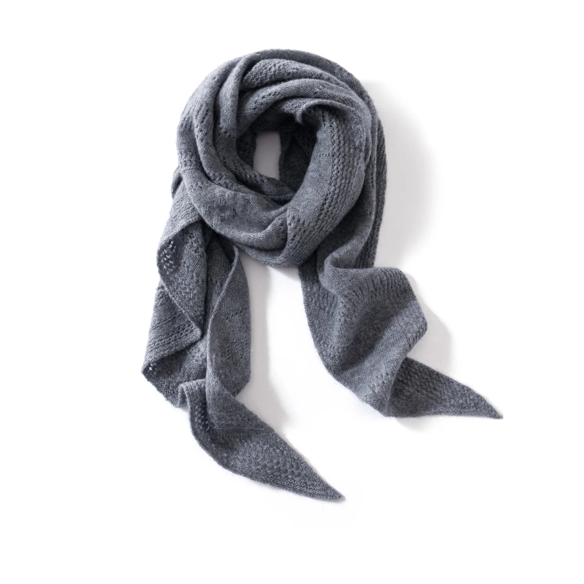 VILZSTUDIOS Women's 100% Cashmere Hollow Triangle Shawl Face Protection Solid Color Scarf Elegant Fashionable Outdoor Banquet For Winter
