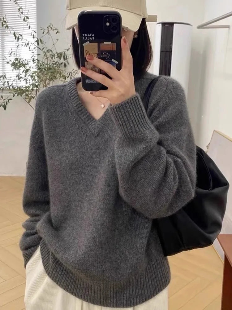 VILZSTUDIOS Cozy Knit Loose Long Sleeve Sweater