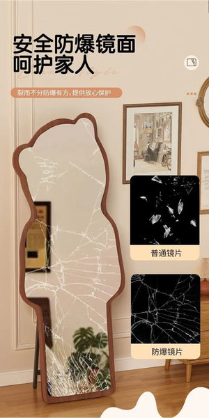 VILZSTUDIOS Floor-to-ceiling bear special-shaped full-body full-length mirror household mirror bedroom three-dimensional irregular cloud