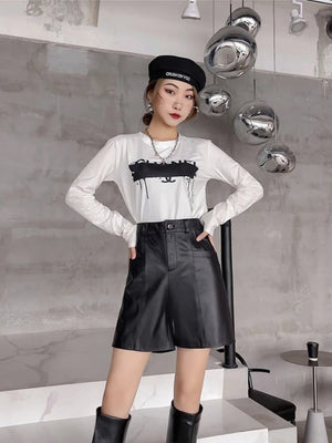 VILZSTUDIOS Basic PU Leather Shorts