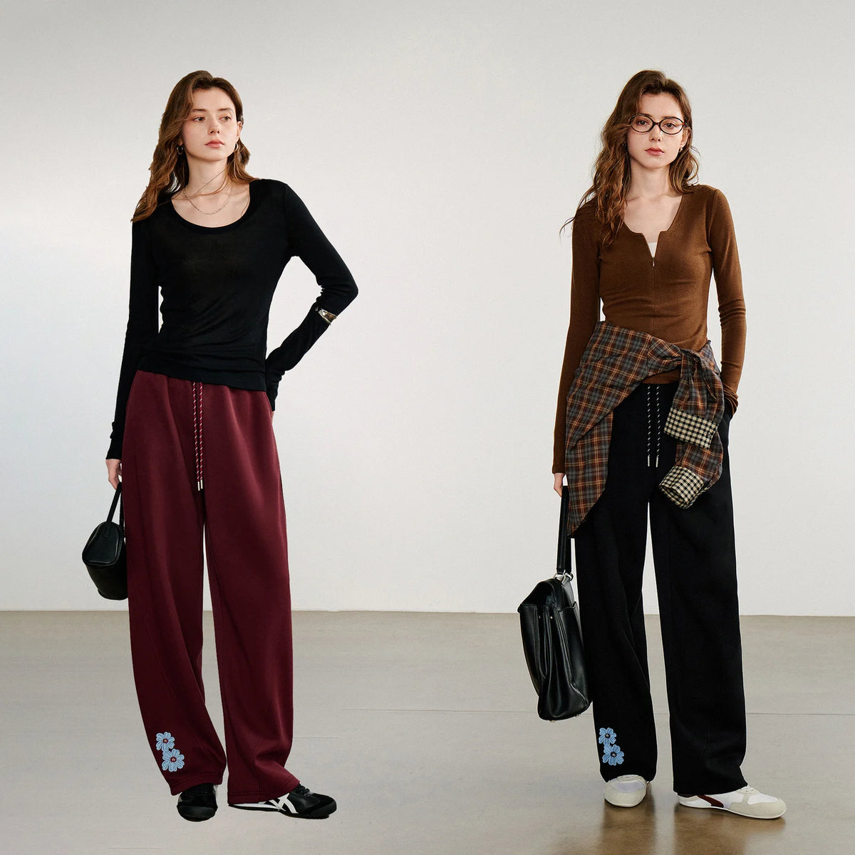 VILZSTUDIOS Green Velvet Embroidered Drawstring Sweatpants
