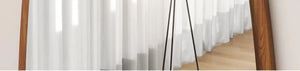 VILZSTUDIOS Bedroom Wooden Mirror Circular Standing Oval Big Decoration Full Body Modern Mirror Living Room Floor Espelhos Home Decorations