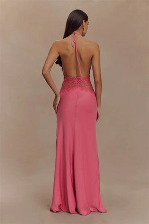 VILZSTUDIOS Backless Elegant Lace Maxi Dress