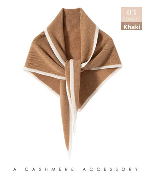 VILZSTUDIOS Imitation Cashmere Color Blocked Knitted Triangle Scarf Versatile Comfortable Soft Neck Protecting Thickened  Warm Shawl Scarf