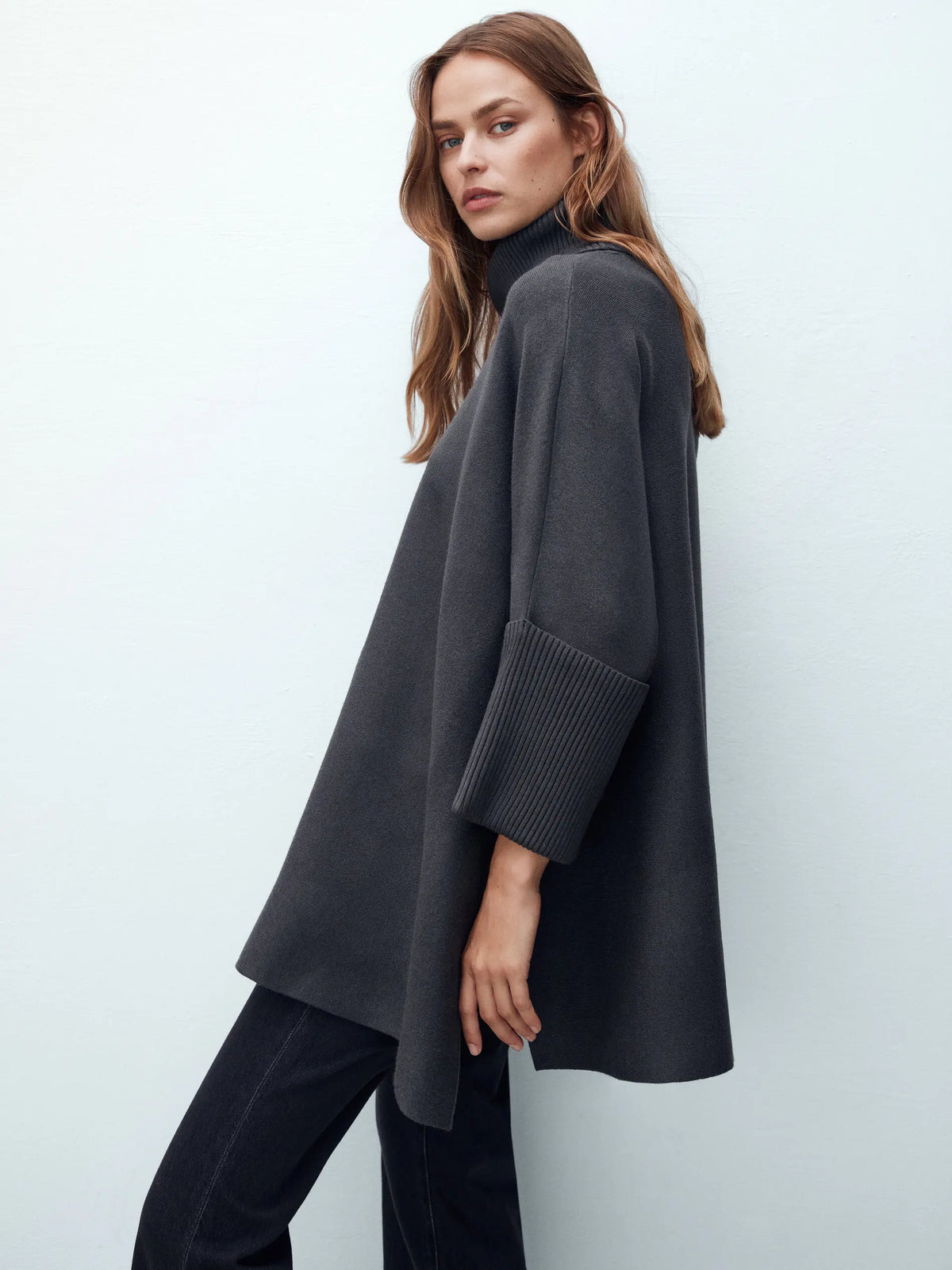 VILZSTUDIOS Double-Sided Shawl Knitted Sweater