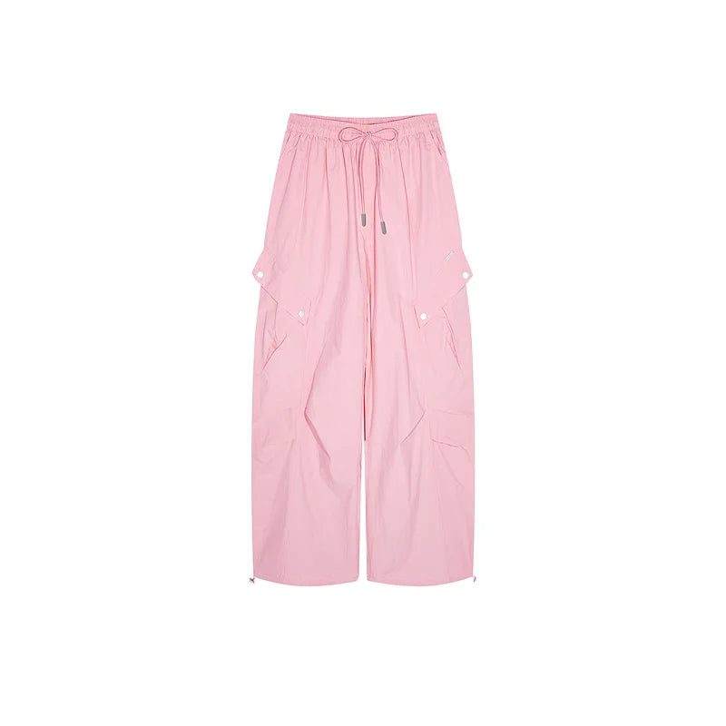 VILZSTUDIOS Pink Casual Wide Leg Pants