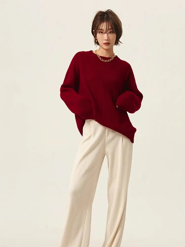 VILZSTUDIOS Retro Red Cashmere Sweater
