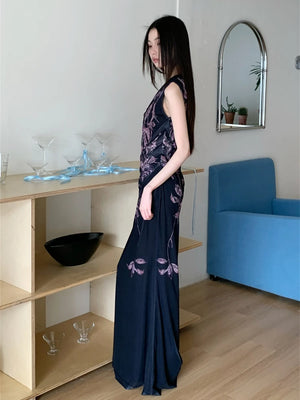 VILZSTUDIOS Elegant Floral Off Shoulder Maxi Dress