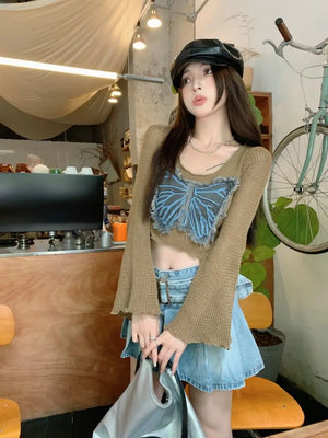 VILZSTUDIOS Butterfly Short Knit Shirt