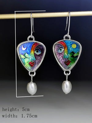 VILZSTUDIOS Ethnic Style Carved Pearl Earring
