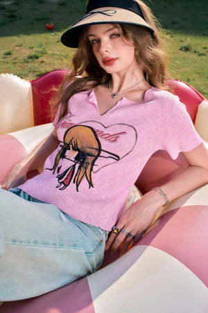 VILZSTUDIOS V-Neck Knitted T-shirt