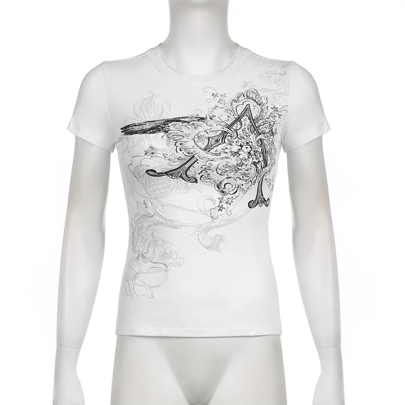 VILZSTUDIOS Retro White Graphic T-Shirt