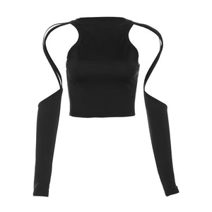 VILZSTUDIOS Hollow Out Slim Crop Top