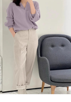 VILZSTUDIOS Cozy Wool V-Neck Knitted Sweater