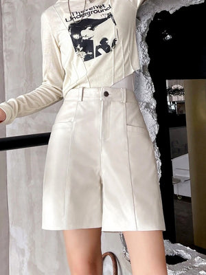 VILZSTUDIOS Basic PU Leather Shorts