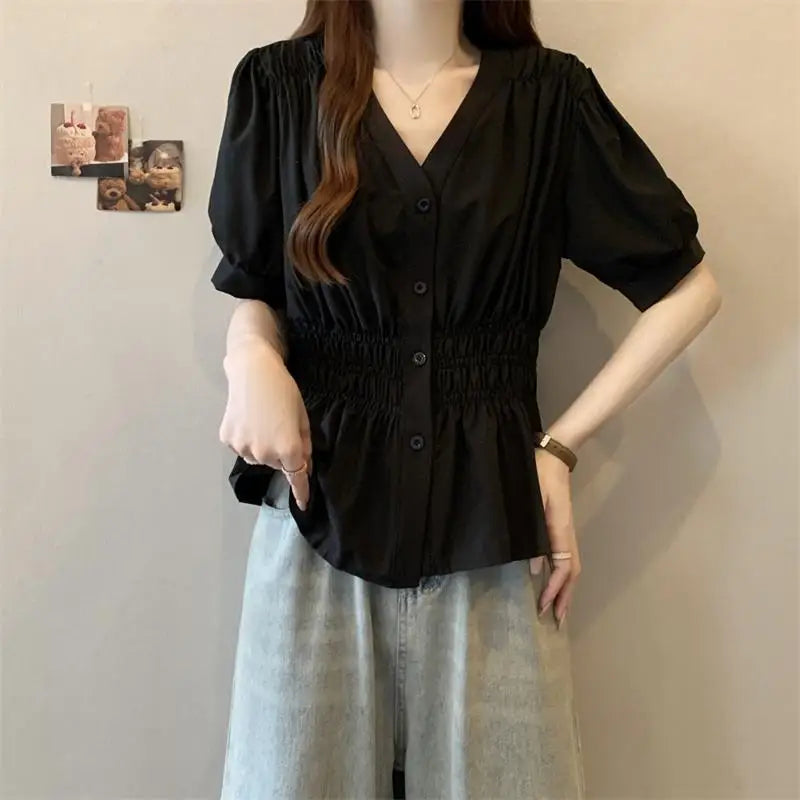 VILZSTUDIOS Oversized V-Neck Blouse