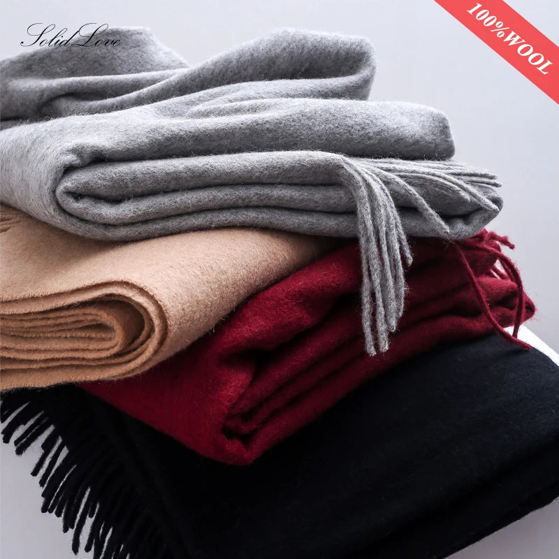 VILZSTUDIOS Winter Scarf Women  Wool Scarves Adult Scarves for ladies 100% Wool scarft women Fashion Cashmere Poncho Wrap