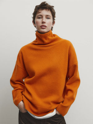 VILZSTUDIOS Orange Slouchy Wool Blend Sweater