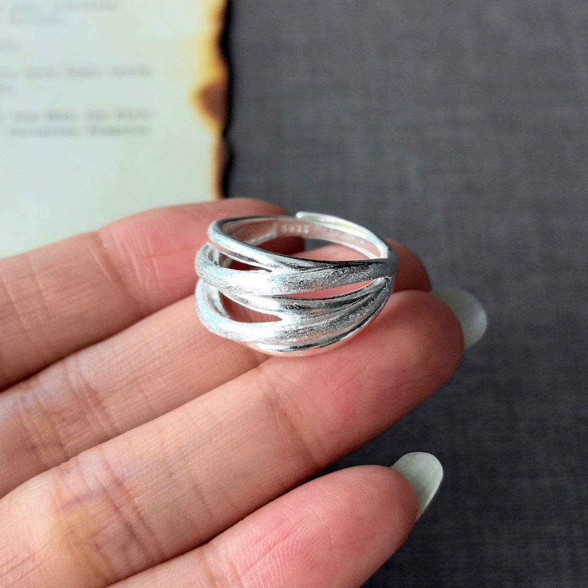 VILZSTUDIOS Punk Geometric Stackable Matte Ring